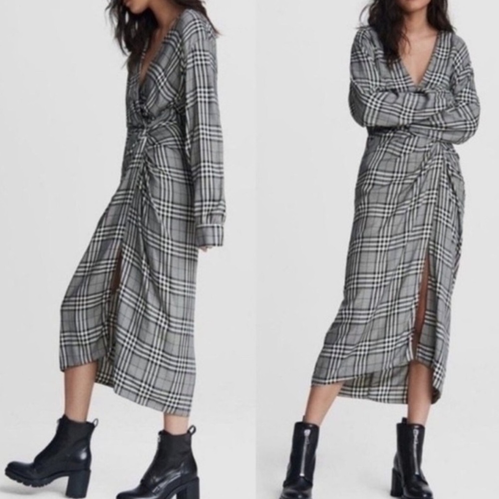 rag & bone Amber Plaid Midi dress, 0